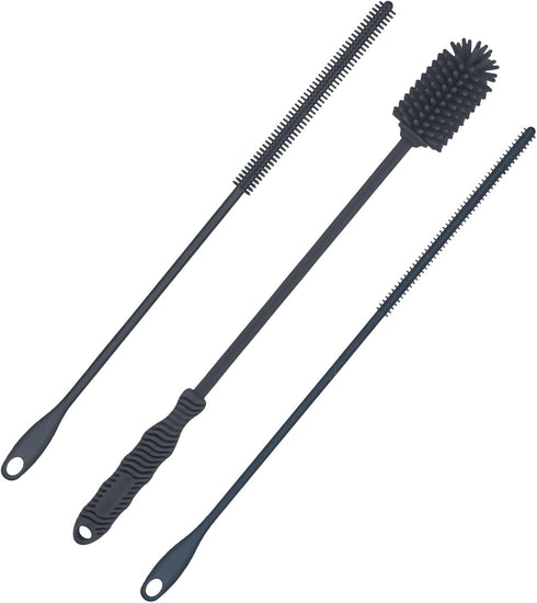 PEUTIER 3pcs Silicone Bottle Brush & Straw Cleaner Brush, Reusable Straw Cleaning Brush