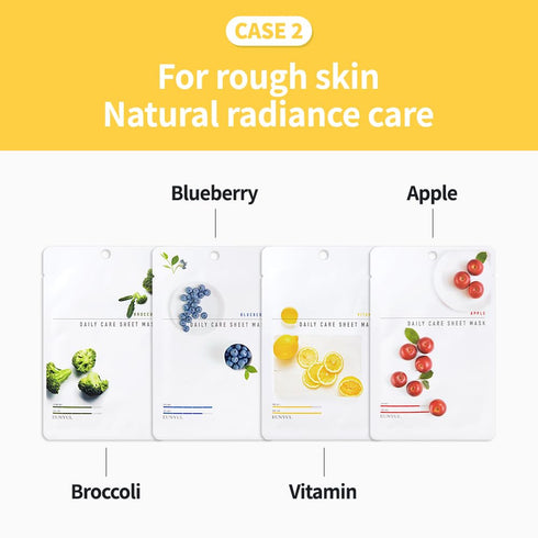 EUNYUL Daily Care Facial Sheet Mask Pack (12 types) - Vegan Korean Skincare for Hydrating and Nourishing
