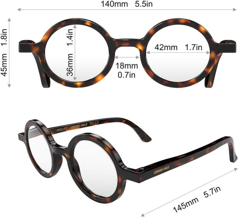 LONDON MOLE Eyewear, Moley Reading Glasses, Round Glasses, Stylish Reading Glasses for Men, Women, Unisex, Tortoiseshell