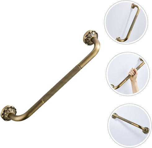 Healifty Household Shower Grab Bar Non Skid Safety Handle for Elderly Copper Core Durable Bathroom Support Rail