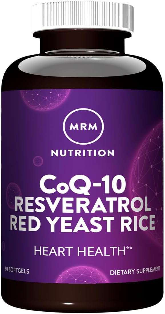 MRM Nutrition CoQ-10 Resveratrol Red Yeast Rice | Heart Health | Gluten-Free | 30 Servings