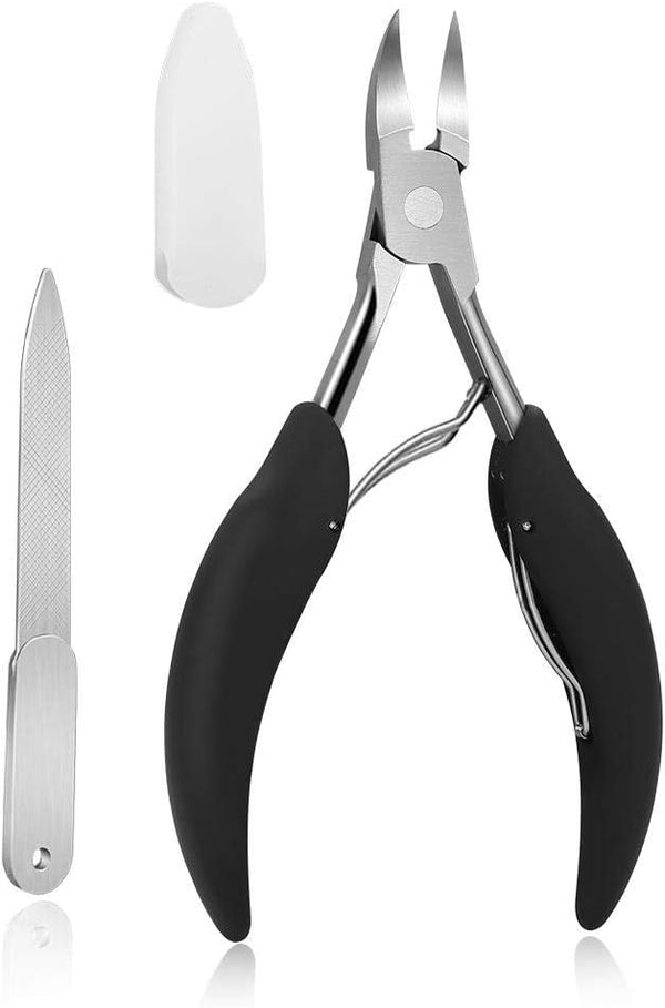 Toenail Clipper for Thick and Ingrown Toenails, Long-Handled Stainless Steel Scissors and Files for Adults and Elderly