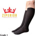Ziperior 15-20 mmHg Closed Toe Compression Grade Calf Inside Leg Zipper Socks