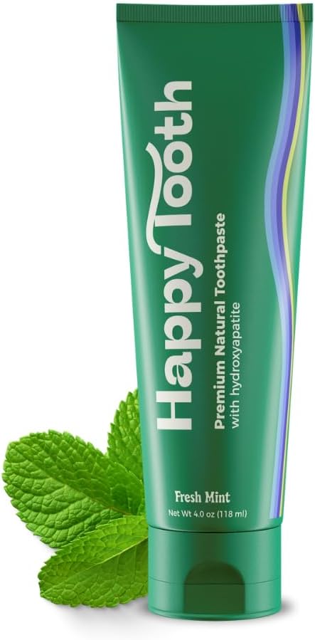 Natural Hydroxyapatite Toothpaste - Fluoride Free, Whitening for Sensitive Teeth, Dentist Recommended, Fresh Mint