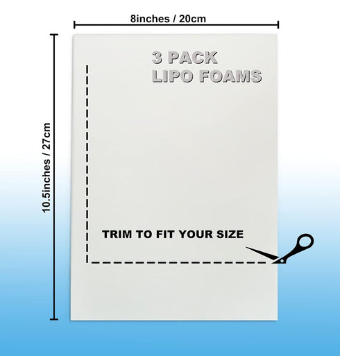 Moolida 3 Pack 8"X11" Lipo Foam - Post Surgery Ab Board for Use with Post Liposuction Surgery Flattening Abdominal