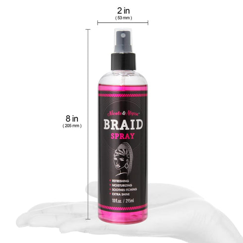 Nicole & Alyssa Braid Spray and Loc/Twist Braid Gel Combo, 10oz Spray + 7.9oz Gel