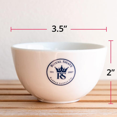 Ceramic Textured Shaving Bowl, Shave Soap & Shaving Cream Dish, Textured for Rich Lather (White)
