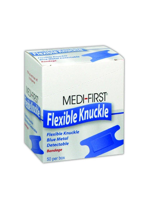 MAGID MP65250 Medi-First Blue Metal Detectable Knuckle Bandages, 1' x 3' (Pack of 50)