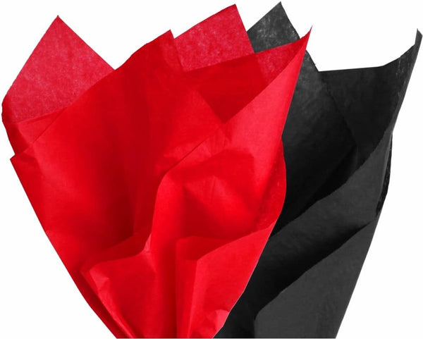 PMLAND Gift Wrapping Tissue Paper - Black and Red, 20 Inches x 26 Inches, 60 Sheets