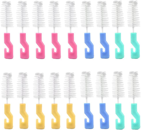 KuuGuu 20 PCS Bottle Nipple Cleaner Sponge Brush Hangable Pacifier Sponge Cleaning Small