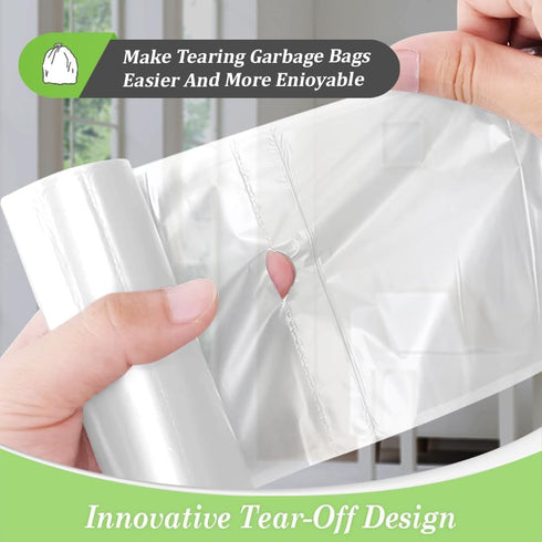 1.2 Gallon 80 Counts Strong Trash Bags, Small Plastic Garbage Bags for Home Office Kitchen, Clear