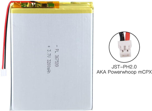 YTKavq 3.7V 3200mAh 367599 2P 2.0mm Battery Lithium Polymer Ion Rechargeable Li-ion Li-Po Battery with PH Pitch