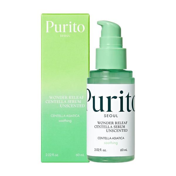 PURITO Centella Unscented Serum 60ml - Soothing Facial Ampoule for All Skin Types, Vegan & Cruelty-Free Korean Skin Care