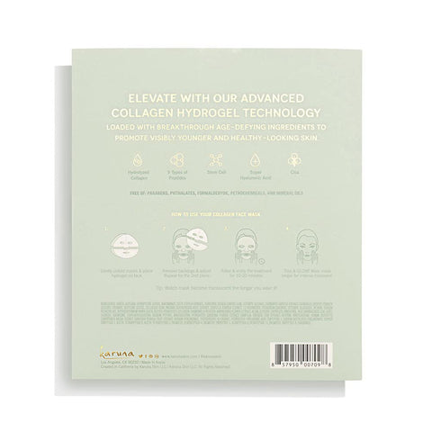 Karuna Skin COLLAGEN Face Mask Sheets, Hydrogel 2-Piece, Age-Defying, Hydrating, Rejuvenating Skin Care Essential