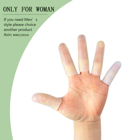 Silicone Finger Protectors for Women, 10 Pack Gel Finger Cots & Protectors for Cracked Tips & Arthritis Relief
