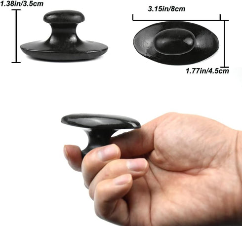 2 Pcs Long Mushroom Shaped Massage Stones Natural Bian Stone Hot Rock for Spa