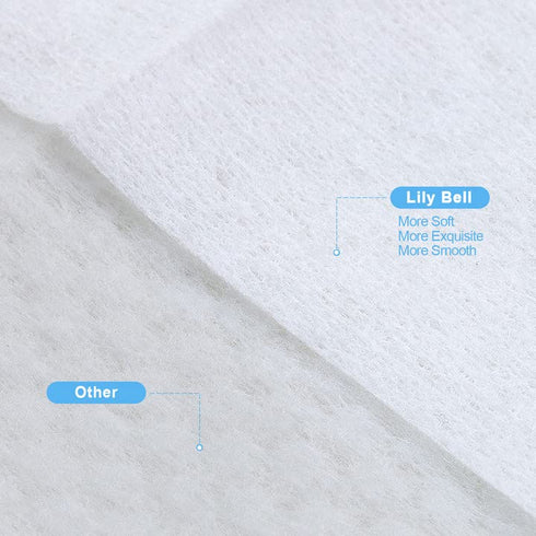 Lily Bell 100% Cotton Soft Dry Wipes, Disposable Face Towel (110 Count), Lint-Free for Sensitive Skin