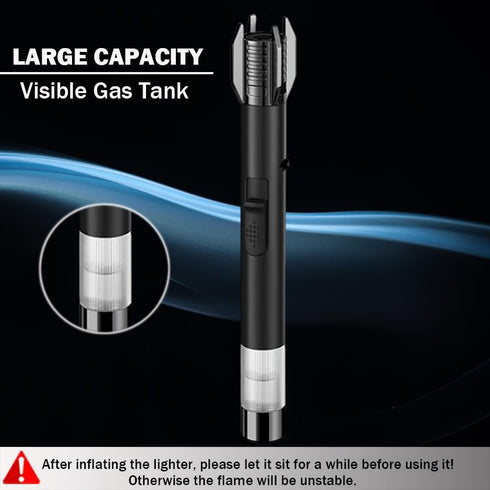 Bright Fire Lighter, Lightsaber Butane Torch with Safety Lock, Refillable Windproof Lighter for Outdoor Cooking