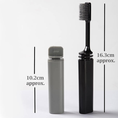 Bamboo Charcoal Folding Toothbrush 2 Pack for Travel, Camping, and Holidays