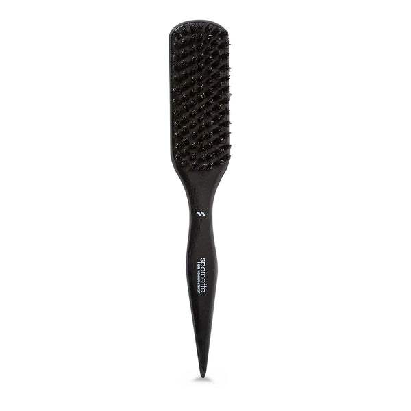 Spornette Boar Bristle Hair Brush for Women - Big Wonder Teasing Brush with Boar & Tourmaline Nylon Bristles, Black