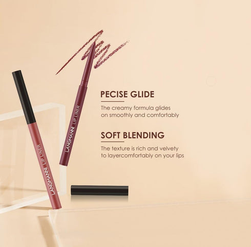 LANGMANNI 6 Matte Lipstick with 6 Lipliners - Long-Lasting Non-Stick Cup Waterproof Pigmented Velvet Lipgloss Kit