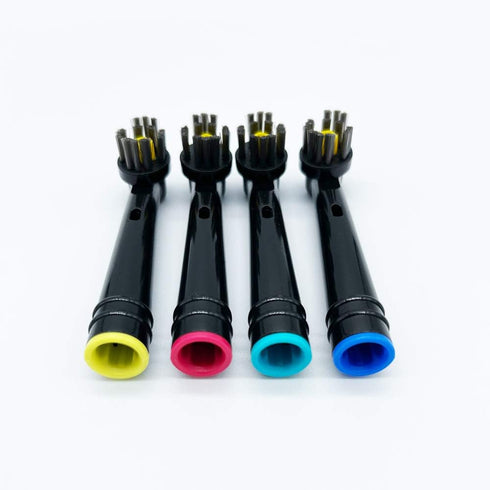 Bamboo Charcoal Toothbrush Heads 3D Whitening Replacement Brush Heads Compatible with Oral b, 4 Pack Electric Charcoal Toothbrush Head Fit Oral b 7000/Pro 1000/9600/8000, Professional Care