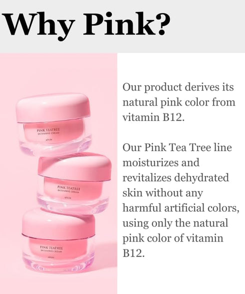 aplin Pink Tea Tree Intensive Cream - 50g/1.7 Oz, CICA & Allantoin, Korean Skin Care, Moisturizing