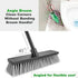LandHope Heavy Duty Adjustable Long Handled Deck Broom, Hard Bristle Scrub Brush for Outdoor Garage