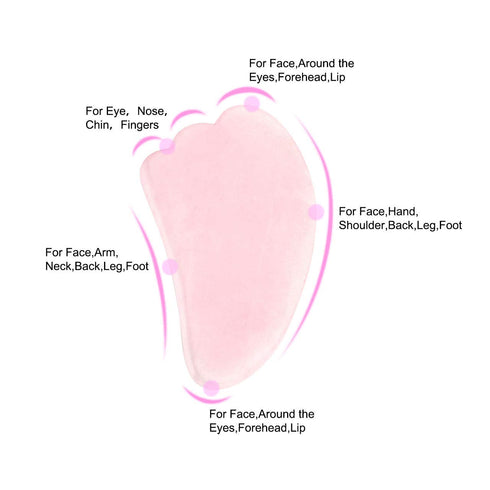 Jovivi Natural Rose Quartz Stone Gua Sha Scraping Massage Tool, Wing-Shape Healing Crystal Facial Massager