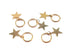 yueton 30pcs Gold Ring Shell Hands Leaves Star Pendant Rings Set, Hair Clip, Headband Accessories