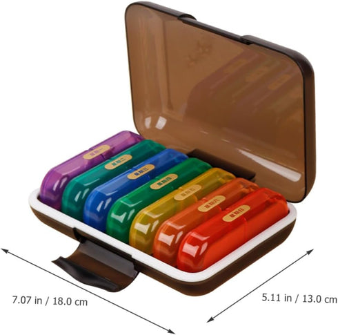 HOODANCOS Weekly Pill Organizer Portable Medicine Case with Wear-Resistant Colorful Compartments, Small Travel Medicine