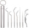 Dental Pick Portable Stainless Steel Tooth Pick Set, 7PCS Reusable Teeth Cleaning Tools with Holder