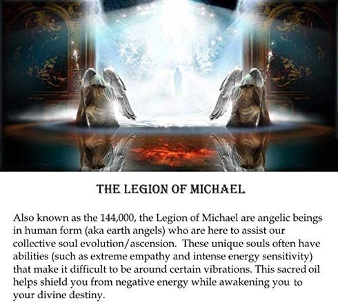 Archangel Michael Oil with Reiki Charged Amethyst Crystal (1 oz) - Sacred Anointing Oil for Blessings & Protection