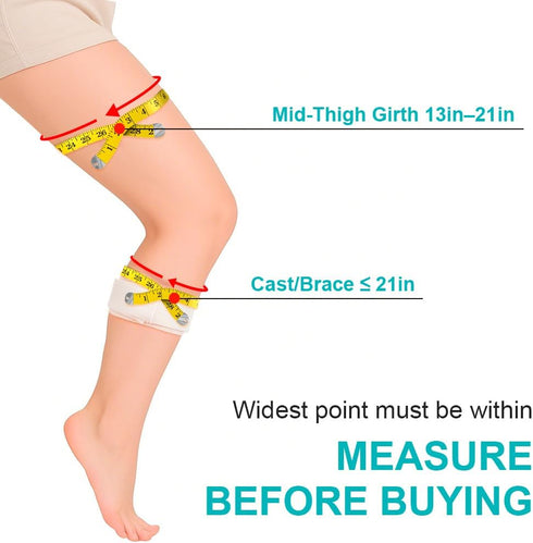 quiheat Waterproof Leg Cast Cover for Showering, Reusable Shower Sleeve for Upper Leg After Surgery, Watertight