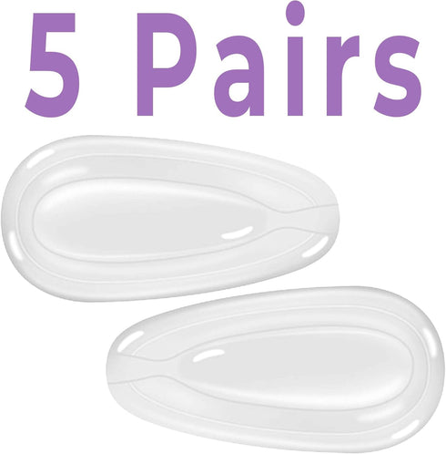 GMS Optical 11mm Medium Wide Soft Silicone Screw-in Nose Pads for Glasses, 10 Pair, Improve Comfort, Repair Kit
