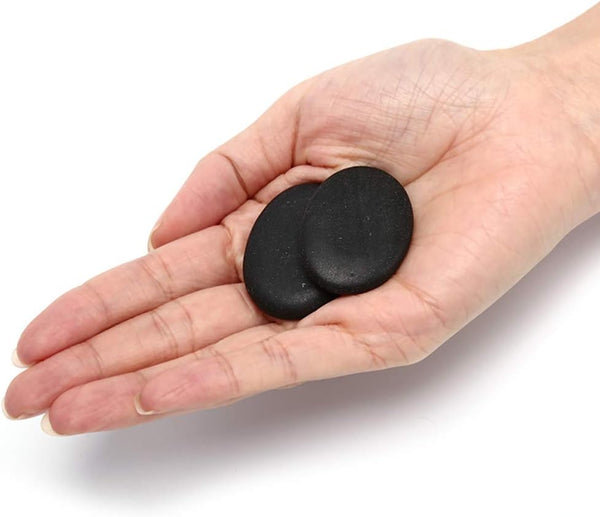 AKOAK 10 Pcs Natural Heat Retention Basalt Hot Stones for Spa and Massage Therapy, 1.18 Inch x 1.57 Inch