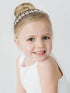 SWEETV Silver Flower Girl Headpiece for Wedding, Crystal Baby Girl Headband Flower Crown for Birthday