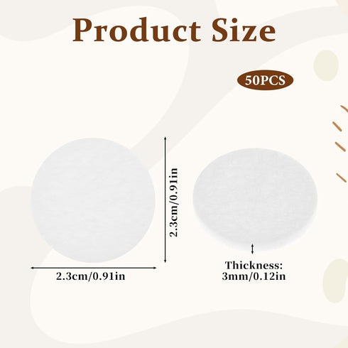 SynHHergyx 50 1 Inch Diffuser Refill Pads, Pcs Round Essential Oil Diffuser Pad Mini Microfibre Air Filter Scent Pads