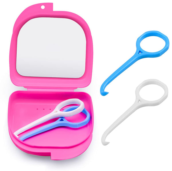 Aligner Remover Tool with Retainer Case, 2 Pack Pink Accessories for Oral Care Disassembly