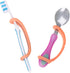 U Cuff Orange Silicone Hand Grip Aid, Utensils Holder for Self Feeding, Assistive Device for Special Needs, 2-Pack