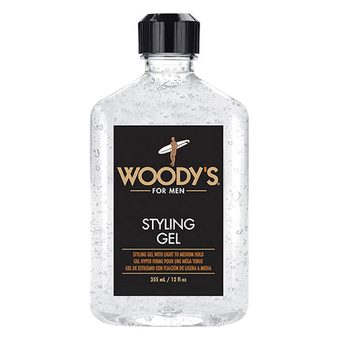 Woody's Styling Gel for Men, Light to Medium Touchable Hold, No Crunch, 12 Fl Oz