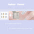 MISUD Medium Press on Nails Coffin, Cute Glossy Glue on Nails, Blue French Tip Artificial Nails, 24pcs