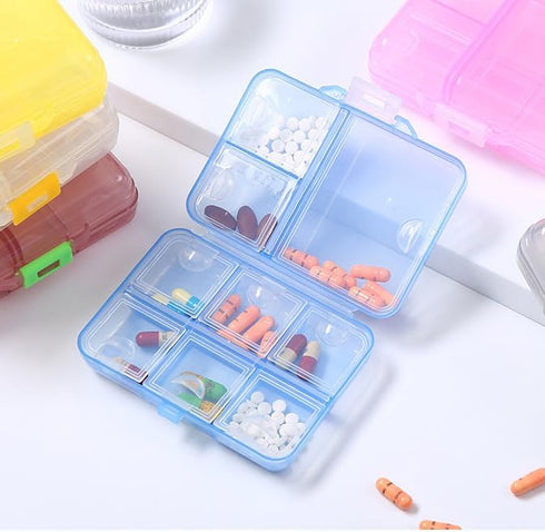 Wopanxye Travel Medicine Pill Organizer, Daily Pill Box Purse Pocket, Weekly AM PM Medication Reminder Planner, Cute