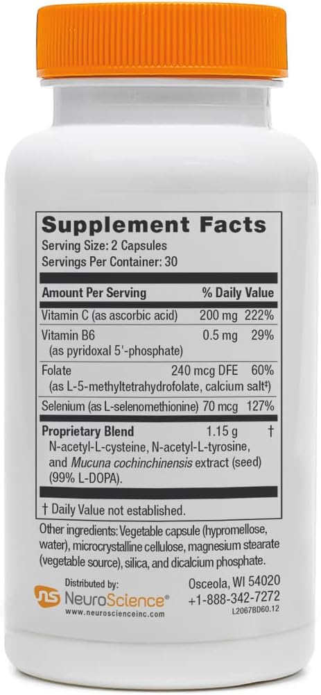 NeuroScience Balance D - Dopamine Support & Focus Supplement - 60 Capsules for Appetite Control, Clarity & Mood Support