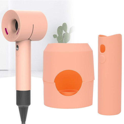 Protective Silicone Cover for Hair Dryer, Travel Protective Case Cover (Coral Orange)