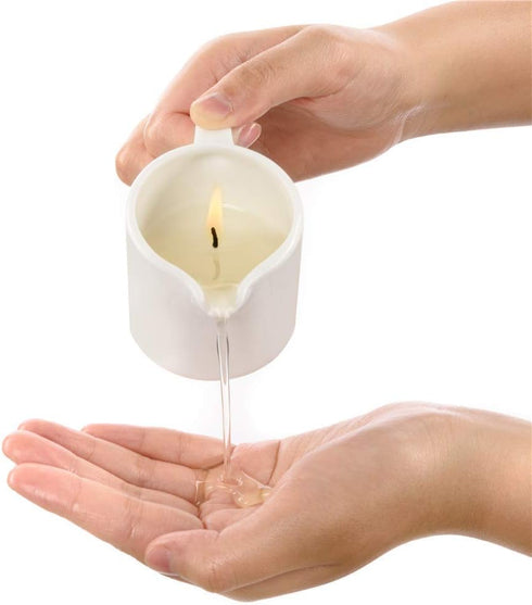 MELONY Soy Massage Oil Candle - Horeysuckle Galbanum, 2.82 OZ / 80G - Perfect Intensive Skin Treatment Candle with