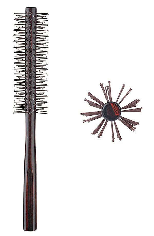 Small Round Brush for Short Hair, 1.3 Inch Mini Quiff Roller with Soft Nylon Bristle for Styling and Volume