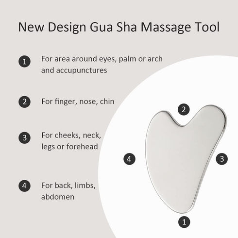 Yeamon Face Massager - Metal Face Roller Gua Sha Massage Tool for Skin Care, Facial Roller for Women