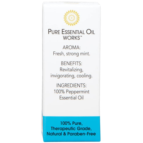 Pure Essential Oil Works 100% 10 ml/0.33 oz. Peppermint Oil, Pure, Natural, Paraben-Free and Therapeutic Grade