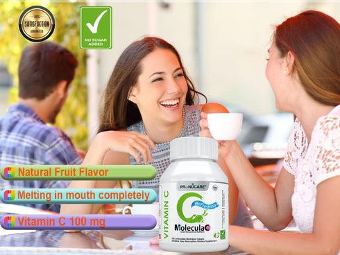 Vitamin C Chewable/Meltable Natural Apple Flavor Ultrafine Easy Oral Absorption 100mg Mouth Refreshing, 100CT